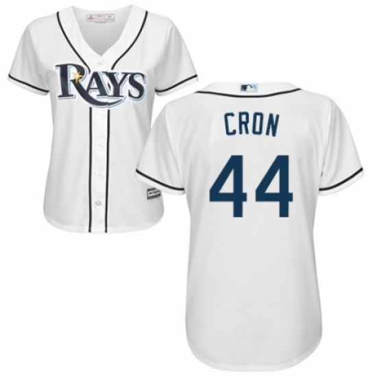 Women's Majestic Tampa Bay Rays #44 C. J. Cron Authentic White Home Cool Base MLB Jersey - Ujersey