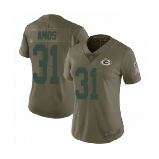 Women's Green Bay Packers #31 Adrian Amos Limited Olive 2017 Salute to Service Football Jersey - Ujersey
