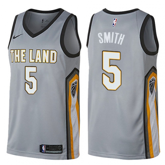 Youth Nike Cleveland Cavaliers #5 J.R. Smith Swingman Gray NBA Jersey - City Edition - Ujersey