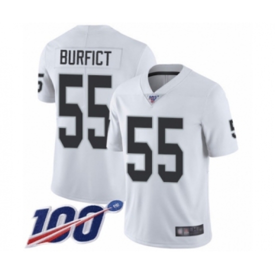 Youth Oakland Raiders #55 Vontaze Burfict White Vapor Untouchable Limited Player 100th Season Football Jersey