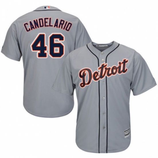 Youth Majestic Detroit Tigers #46 Jeimer Candelario Authentic Grey Road Cool Base MLB Jersey - Ujersey