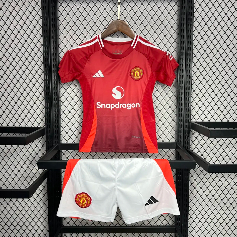 Manchester United Home Kids Kit Jersey+Shorts 2024/25 - Ujersey NHL