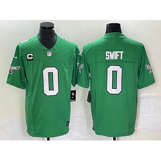 Men's Nike Philadelphia Eagles #0 D'Andre Swift Green 2023 F.U.S.E. Vapor Untouchable C Stitched Football Jersey - Ujersey