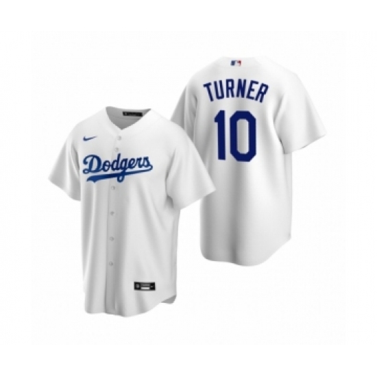 Men's Los Angeles Dodgers #10 Justin Turner Nike White Replica Home Jersey - Ujersey