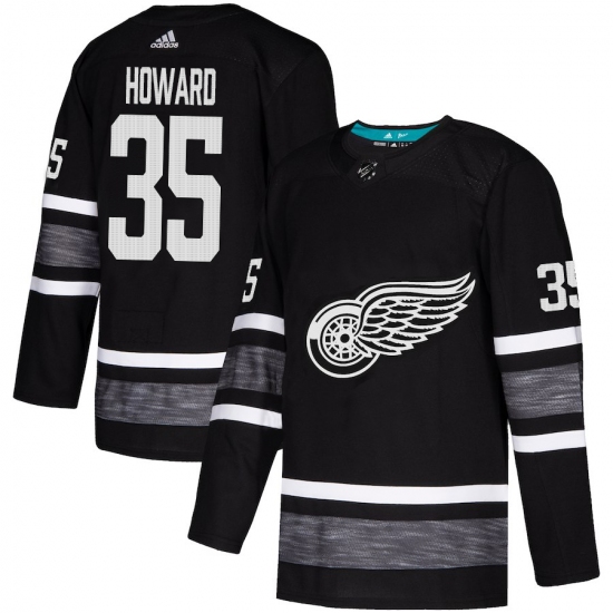 Men's Adidas Detroit Red Wings #35 Jimmy Howard Black 2019 All-Star Game Parley Authentic Stitched NHL Jersey - Ujersey