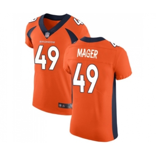 Men's Denver Broncos #49 Craig Mager Orange Team Color Vapor Untouchable Elite Player Football Jersey - Ujersey