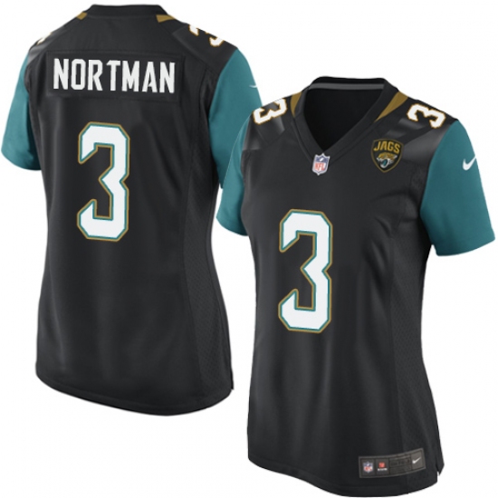 Women's Nike Jacksonville Jaguars #3 Brad Nortman Game Black Alternate NFL Jersey - Ujersey