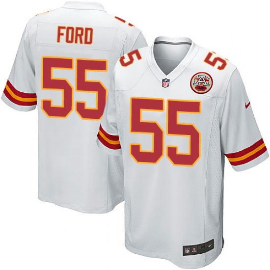 Men's Nike Kansas City Chiefs #55 Dee Ford Game White NFL Jersey - Ujersey