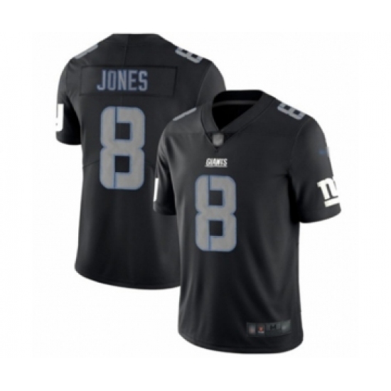 Men's New York Giants #8 Daniel Jones Limited Black Rush Impact Football Jersey