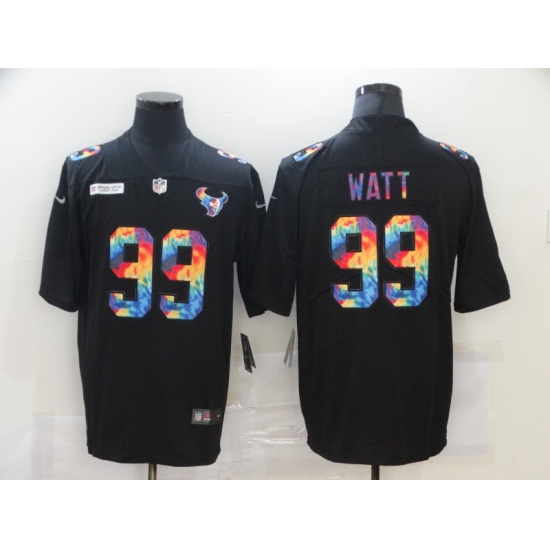 Men's Houston Texans #99 J.J. Watt Rainbow Version Nike Limited Jersey - Ujersey
