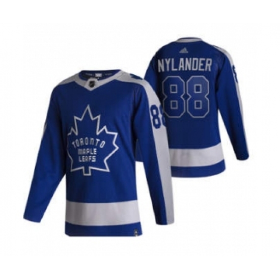 Men's Toronto Maple Leafs #88 William Nylander Blue 2020-21 Reverse Retro Alternate Hockey Jersey - Ujersey