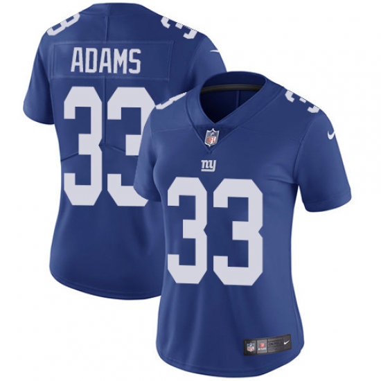 Women's Nike New York Giants #33 Andrew Adams Elite Royal Blue Team Color NFL Jersey - Ujersey