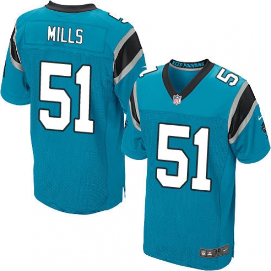 Men's Nike Carolina Panthers #51 Sam Mills Elite Blue Alternate NFL Jersey - Ujersey