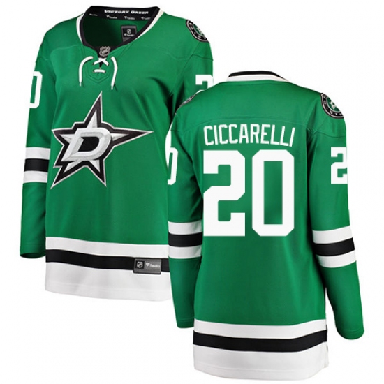 Women's Dallas Stars #20 Dino Ciccarelli Authentic Green Home Fanatics Branded Breakaway NHL Jersey - Ujersey