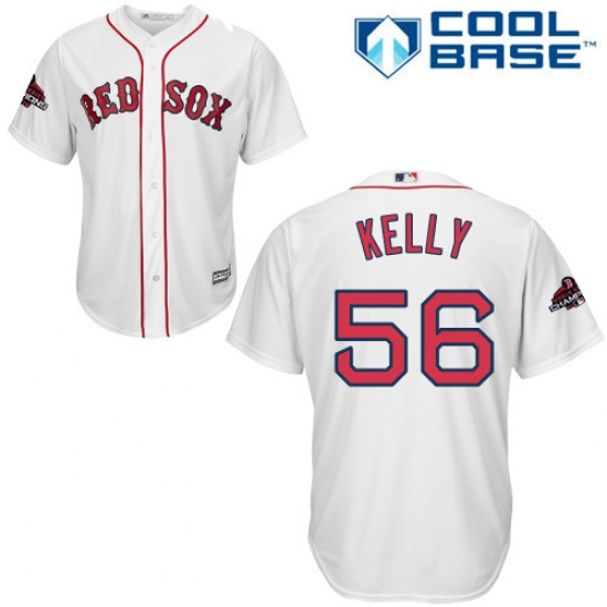 Youth Majestic Boston Red Sox #56 Joe Kelly Authentic White Home Cool Base 2018 World Series Champions MLB Jersey - Ujersey