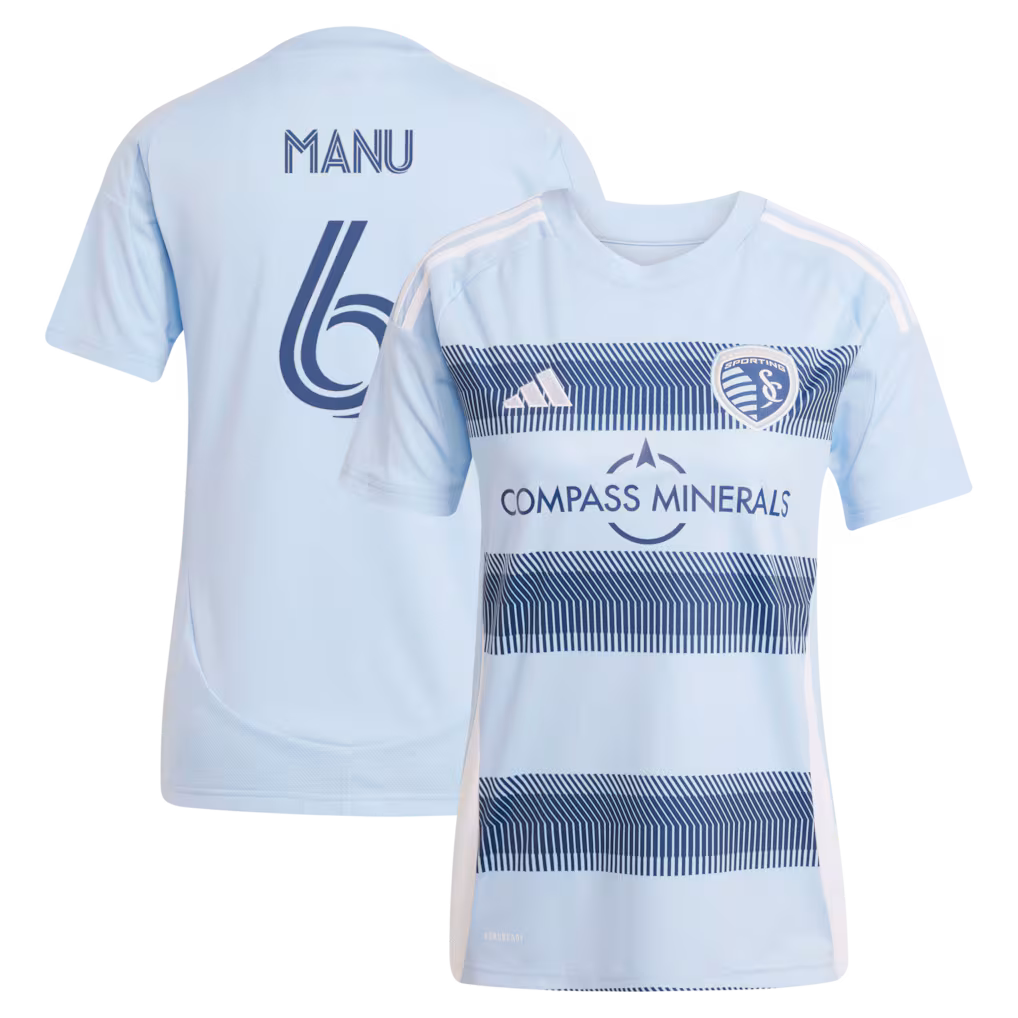 Women's Sporting Kansas City Manu García adidas Light Blue 2025 One KC Replica Jersey - ujerseystore