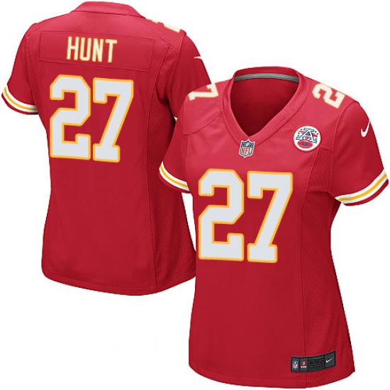 Women's Nike Kansas City Chiefs #27 Kareem Hunt Game Red Team Color NFL Jersey - Ujersey