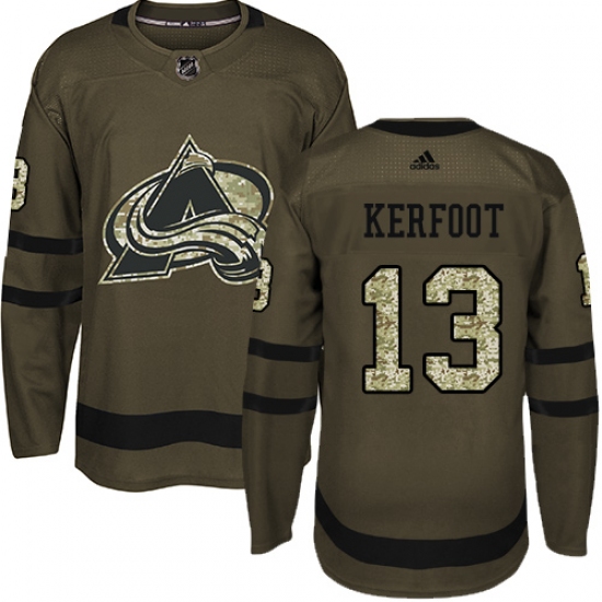 Men's Adidas Colorado Avalanche #13 Alexander Kerfoot Premier Green Salute to Service NHL Jersey - Ujersey