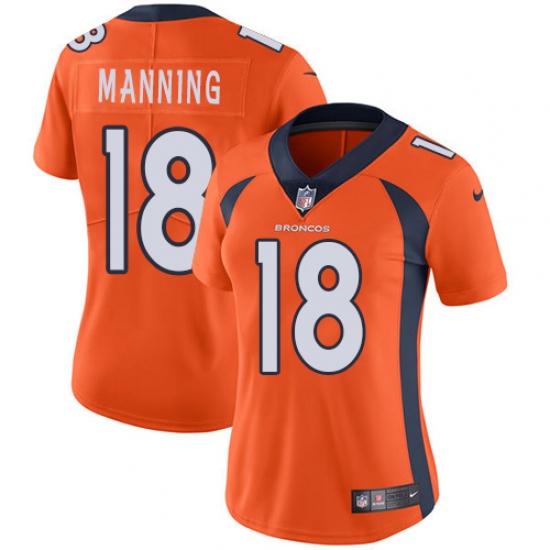 Women's Nike Denver Broncos #18 Peyton Manning Elite Orange Team Color NFL Jersey - Ujersey