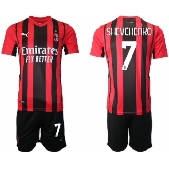Men 2021-2022 Club AC Milan home red 7 Soccer Jersey