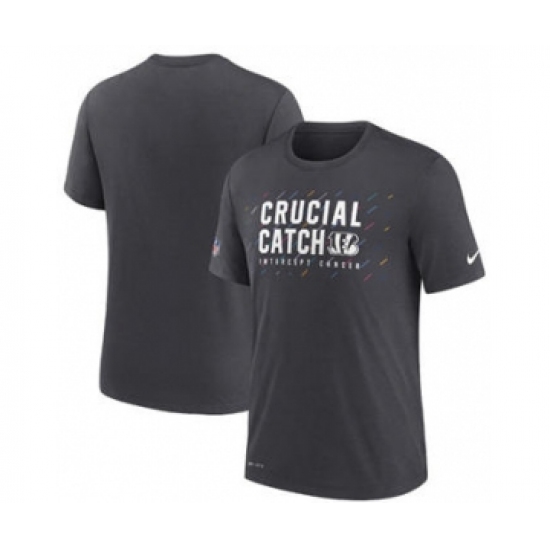 Men's Cincinnati Bengals Charcoal 2021 Crucial Catch Performance T-Shirt - Ujersey