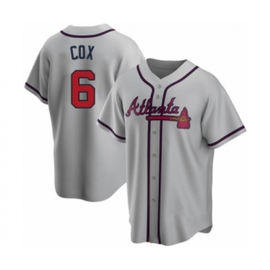 Youth Bobby Cox #6 Atlanta Braves Gray Replica Road Jersey - Ujersey