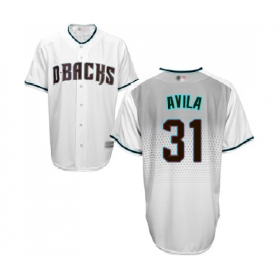 Men's Arizona Diamondbacks #31 Alex Avila Replica White Capri Cool Base Baseball Jersey - Ujersey
