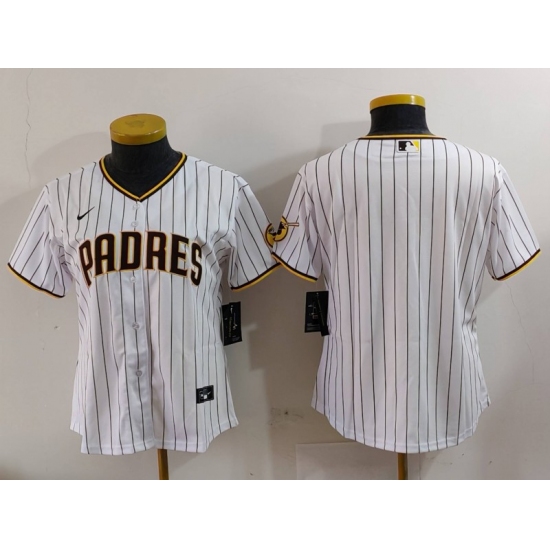 Women's San Diego Padres Blank White Cool Base Stitched Jersey - Ujersey