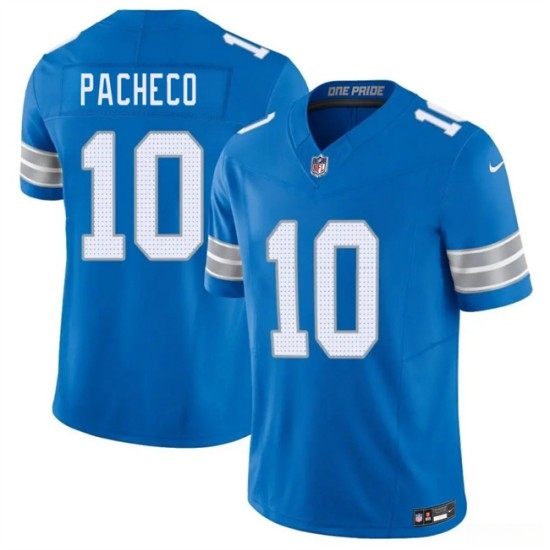 Men's Detroit Lions #10 Isiah Pacheco Blue 2026 F.U.S.E. Vapor Limited Stitched Jersey - Ujersey