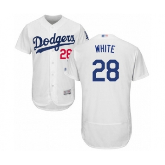 Men's Los Angeles Dodgers #28 Tyler White Home Flex Base Authentic Collection Baseball Player Jersey