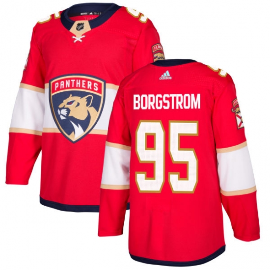 Men's Adidas Florida Panthers #95 Henrik Borgstrom Authentic Red Home NHL Jersey - Ujersey