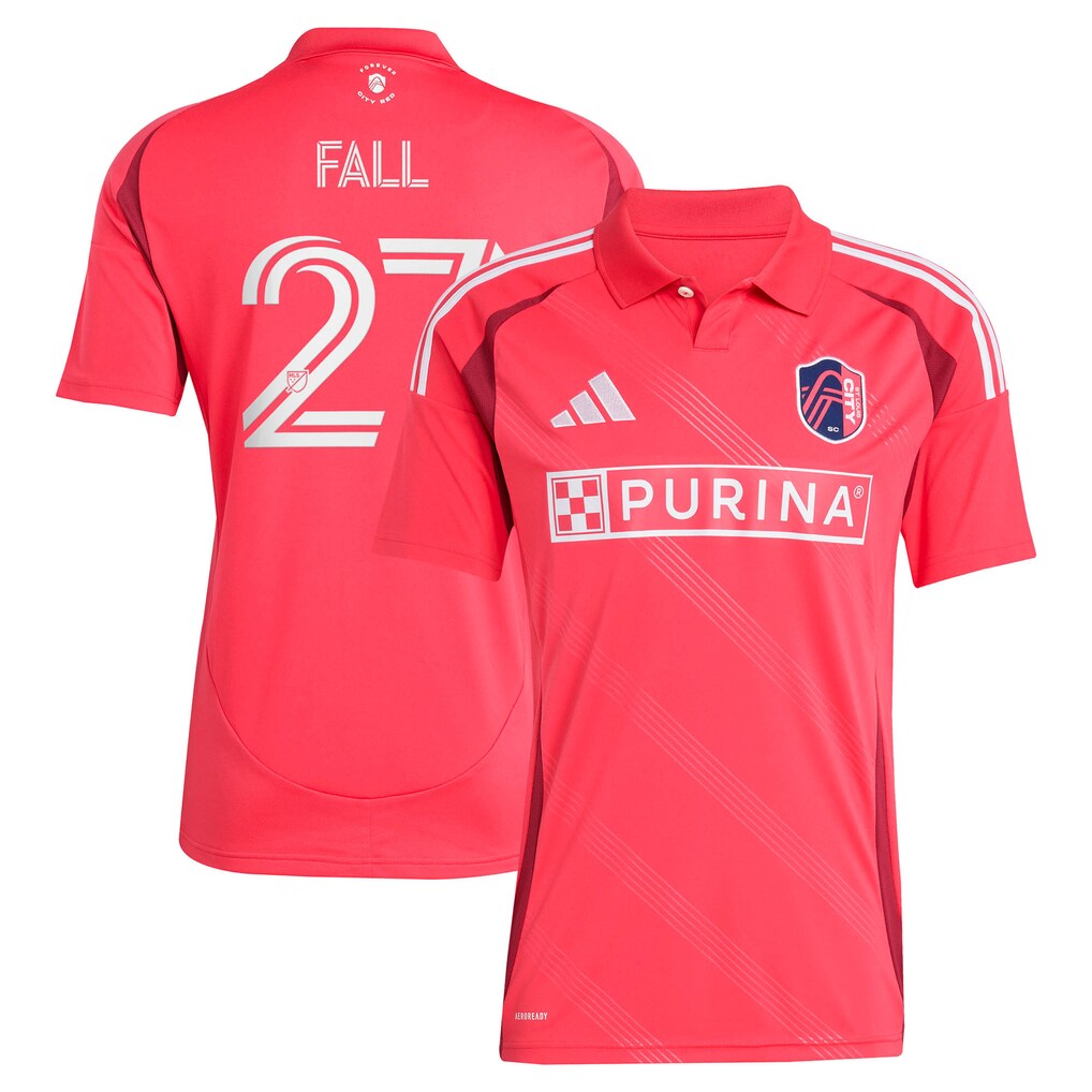 Men's St. Louis CITY SC Fallou Fall adidas Red 2025 Forever CITY Red Replica Jersey - Ujersey