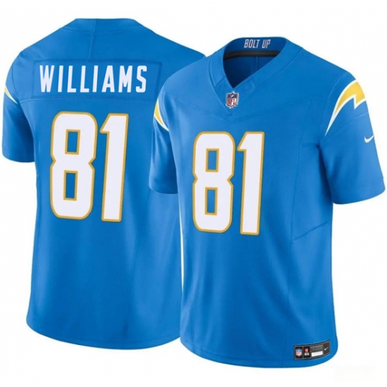 Men's Los Angeles Chargers #81 Mike Williams Blue 2025 F.U.S.E. Vapor Limited Football Stitched Jersey - Ujersey