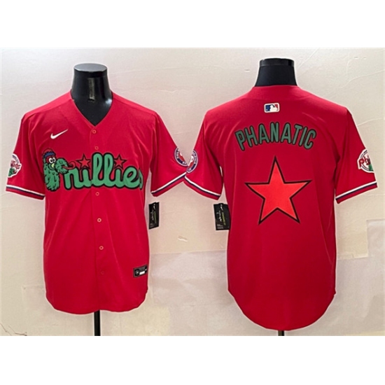 Men's Philadelphia Phillies Red Phanatic Limited Stitched Jersey - Ujersey