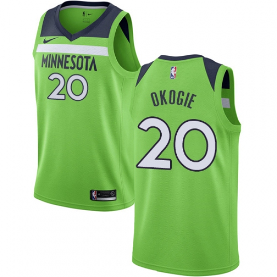 Youth Nike Minnesota Timberwolves #20 Josh Okogie Swingman Green NBA Jersey Statement Edition - Ujersey