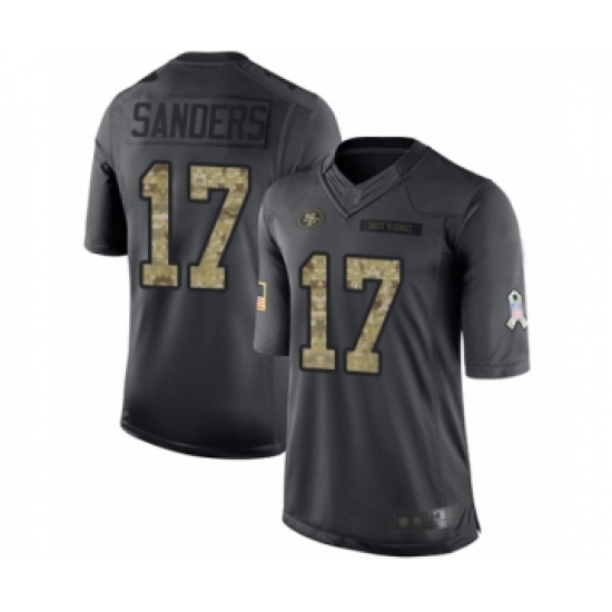 Men's San Francisco 49ers #17 Emmanuel Sanders Limited Black 2016 Salute to Service Football Jersey - Ujersey