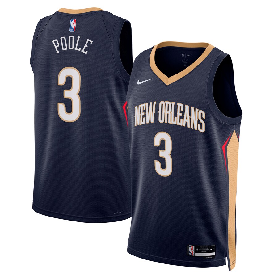 Unisex New Orleans Pelicans Jordan Poole Nike Navy Swingman Jersey - Icon Edition - Ujersey