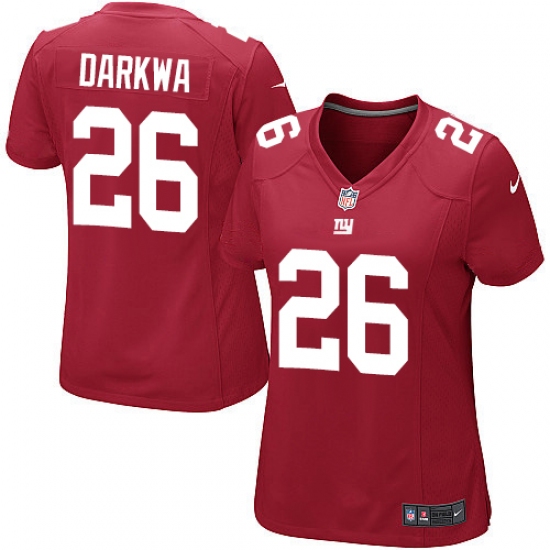 Women's Nike New York Giants #26 Orleans Darkwa Game Red Alternate NFL Jersey - Ujersey