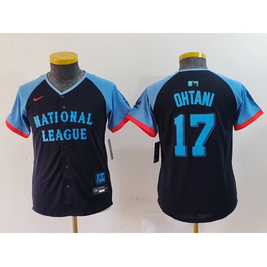 Youth Los Angeles Dodgers #17 Shohei Ohtani Navy 2024 All Star Limited Stitched Jersey - Ujersey