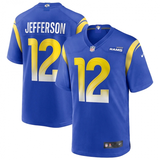 Men's Los Angeles Rams #12 Van Jefferson Blue Nike Royal Vapor Limited Jersey.webp - Ujersey