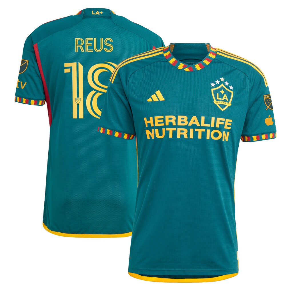 Men's LA Galaxy Marco Reus adidas Green 2024 LA Kit Authentic Player Jersey - Ujersey