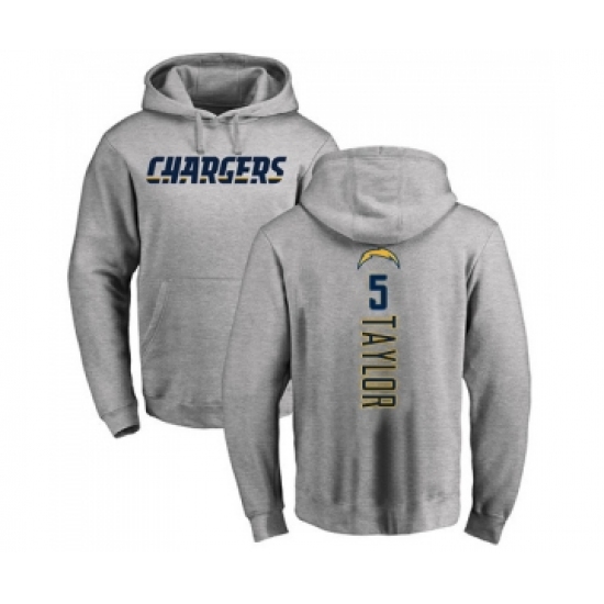 Football Los Angeles Chargers #5 Tyrod Taylor Ash Backer Pullover Hoodie - Ujersey