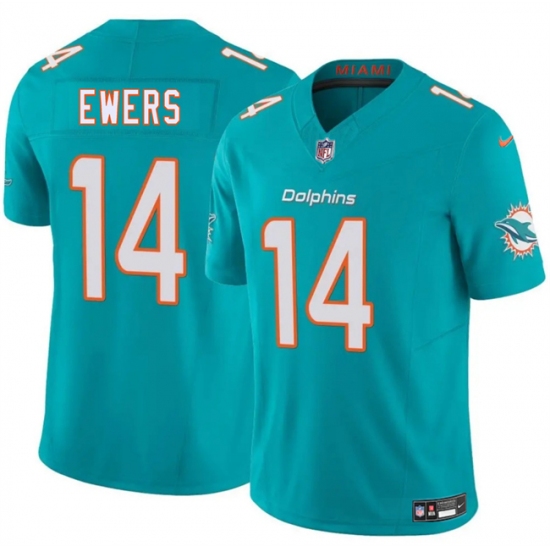 Men's Miami Dolphins #14 Quinn Ewers Aqua 2025 Draft F.U.S.E. Vapor Limited Football Stitched Jersey - Ujersey