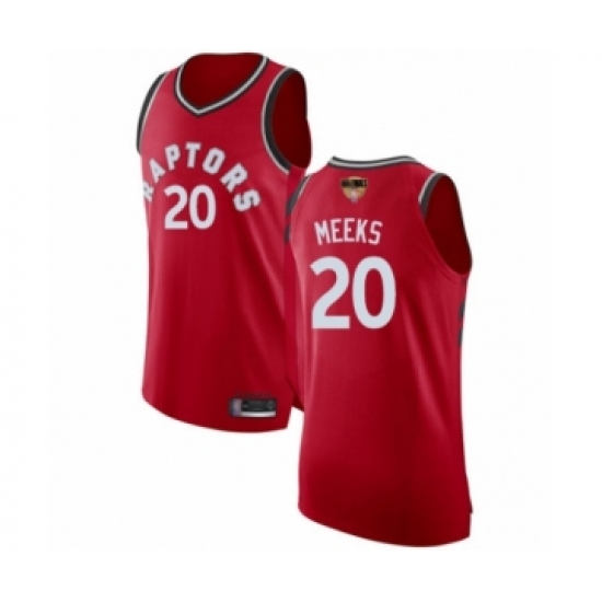 Men's Toronto Raptors #20 Jodie Meeks Authentic Red 2019 Basketball Finals Bound Jersey - Icon Edition - Ujersey