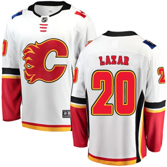 Men's Calgary Flames #20 Curtis Lazar Fanatics Branded White Away Breakaway NHL Jersey - Ujersey