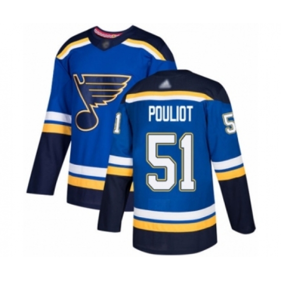 Men's St. Louis Blues #51 Derrick Pouliot Authentic Royal Blue Home Hockey Jersey - Ujersey
