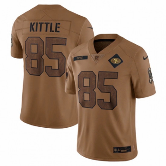 Men's San Francisco 49ers #85 George Kittle Nike Brown 2023 Salute To Service Limited Jersey - Ujersey