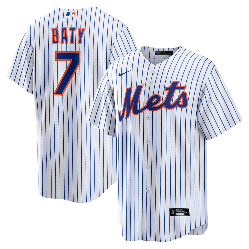 Men's New York Mets Brett Baty Nike White Home Replica Jersey - SUjersey01