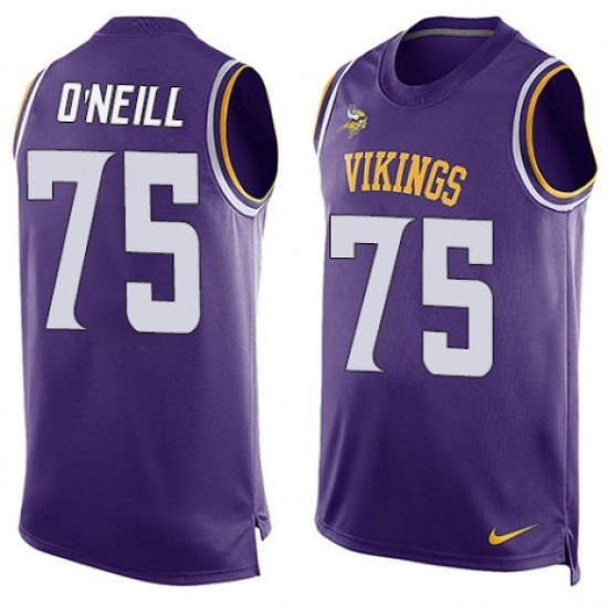 Men's Nike Minnesota Vikings #75 Brian O'Neill Limited Purple Player Name & Number Tank Top NFL Jersey - Ujersey