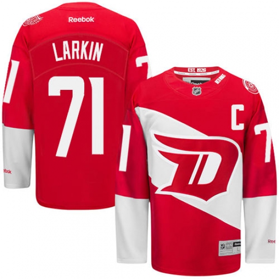 Men's Reebok Detroit Red Wings #71 Dylan Larkin Premier Red 2016 Stadium Series NHL Jersey - Ujersey